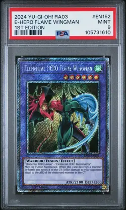 2024 YU-GI-OH! RA03-QUARTER CENTURY BONANZA ELEMENTAL HERO FLAME WINGMAN PSA 9 - Image 1