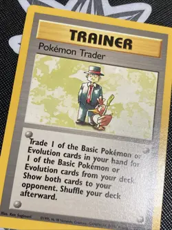 Pokemon Trader 77/102 Pokemon Card TCG WotC Base Set Unlimited Edition Rare NM - Image 3