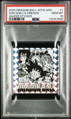 PSA10 Dragon Ball 40th Anniversary Wafer Seal Vol 1 Rare Collectors Card BANDAI - Image 1