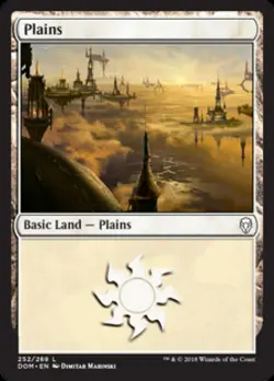 Plains (252) -Foil Light Play MTG Dominaria - Image 1