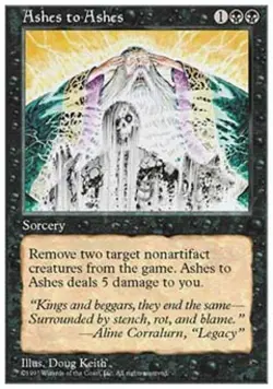 Ashes to Ashes - Medium Play MTG 5th Edition - Image 1
