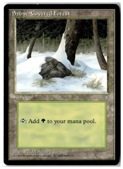 MTG Snow-Covered Forest - Ice Age Heavily Played English Playset (x4) - Image 3
