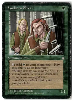 MTG Fyndhorn Elves - Ice Age Heavily Played English - Image 1