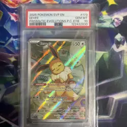 2025 POKEMON PRISMATIC EVOLUTIONS POKEMON CENTER ETB PROMO #173 EEVEE PSA 10 - Image 1