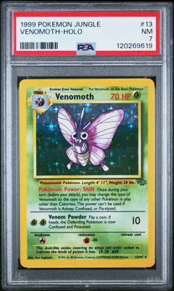 1999 POKEMON JUNGLE #13 VENOMOTH-HOLO PSA 7 - Image 1