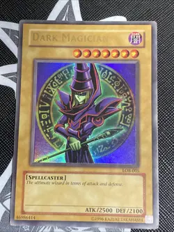 Yugioh Card TCG 2002 Dark Magician Ultra Rare Unlimited Edition Holo LOB-005 LP - Image 1