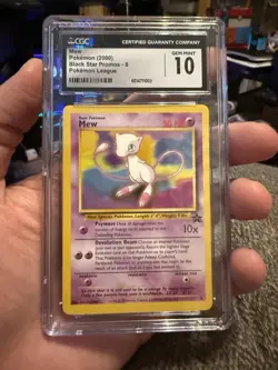 CGC 10 Mew 2000 Black Star Promos 8 Pokemon League Pokemon Card NON HOLO - Image 1
