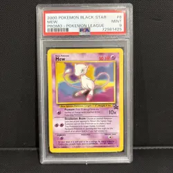 Mew PSA 9 WOTC Black Star Promo #8 MINT Non Holo 2000 Pokemon League Graded Card - Image 1