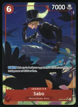Sabo OP05-007 SR Alt Art The Best PRB-01 One Piece Card - Image 1