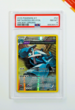 Pokemon PSA 8 Metagross #50 Reverse Foil XY Ancient Origins 2015 English - Image 1