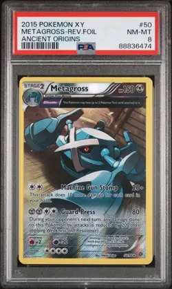 Pokemon PSA 8 Metagross #50 Reverse Foil XY Ancient Origins 2015 English - Image 2