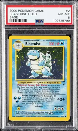 2000 POKEMON BASE SET 2 #2 BLASTOISE-HOLO PSA 8 - Image 1