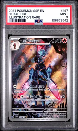2024 POKEMON SSP EN-SURGING SPARKS ILLUSTRATION RARE #197 CERULEDGE PSA 9 - Image 1