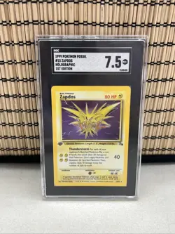 1999 Pokemon Fossil - #15 Zapdos Holo 1st Edition - SGC 7.5 - Image 1