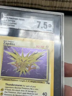 1999 Pokemon Fossil - #15 Zapdos Holo 1st Edition - SGC 7.5 - Image 3