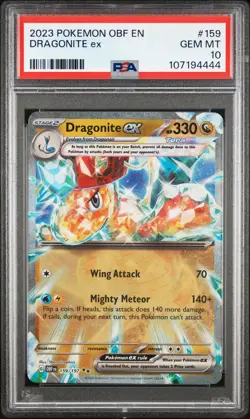 2023 POKEMON OBF EN-OBSIDIAN FLAMES #159 DRAGONITE EX PSA 10 - Image 1