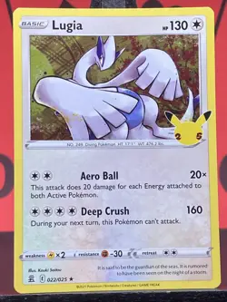 Lugia 022/025 Celebrations Holo Rare Pokemon TCG 2021 NM - Image 3