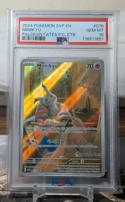 Pokemon - Paldean Fates - PSA 10 Mimikyu 075 Pokemon Center Black Star Promo - Image 1