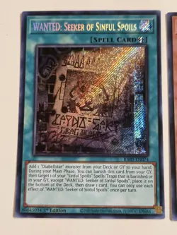 Wanted: Seeker of Sinful Spoils Secret Rare Yugioh + Diabellstar the Black Witch - Image 2