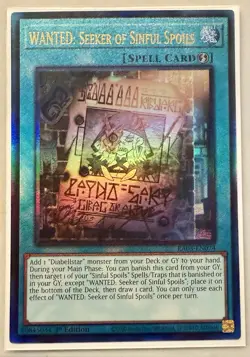 WANTED: Seeker of Sinful Spoils Prismatic Ultimate Rare RA03-EN074 Yu-Gi-Oh! - Image 1