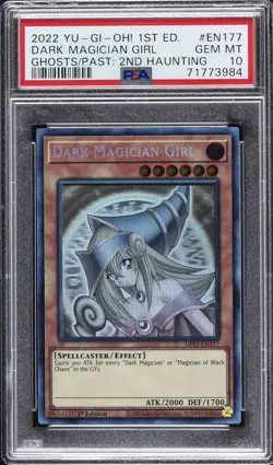 2022 YU-GI-OH! THE 2ND HAUNTING 1ST EDITION #EN177 DARK MAGICIAN GIRL PSA 10 - Image 1
