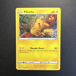 Pokemon Pikachu TCG Snowflake Promo SWSH153 Holo Card NM Condition - Image 1