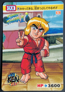 Ken 29 Street Fighter 2 Card TCG Capcom Bandai 1992 Japanese - Image 1