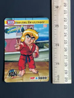 Ken 29 Street Fighter 2 Card TCG Capcom Bandai 1992 Japanese - Image 2