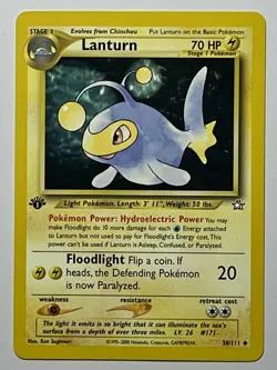 Lanturn 38/111 (NM/LP) 1st Edition Uncommon Neo Genesis 2002 WOTC Pokemon Card - Image 1