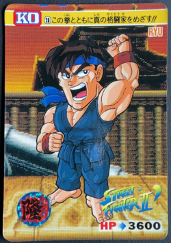 Ryu 28 Street Fighter 2 Card TCG Capcom Bandai 1992 Japanese - Image 1