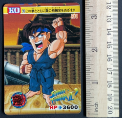Ryu 28 Street Fighter 2 Card TCG Capcom Bandai 1992 Japanese - Image 2