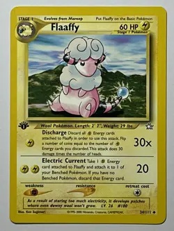 Flaaffy 34/111 (LP) 1st Edition Uncommon Neo Genesis 2002 WOTC Pokemon Card - Image 1