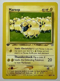 Mareep 65/111 (NM) 1st Edition Common Neo Genesis 2002 WOTC Pokemon Card - Image 1