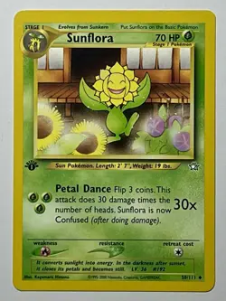 Sunflora 50/111 (LP) 1st Edition Uncommon Neo Genesis 2002 WOTC Pokemon Card - Image 1