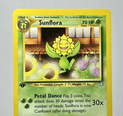 Sunflora 50/111 (LP) 1st Edition Uncommon Neo Genesis 2002 WOTC Pokemon Card - Image 3