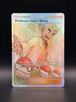 Pokemon English TCG Card Cosmic Eclipse Professor Oak's Setup 233/236 Full Art - Image 1