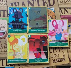 One Piece Card Game CCG Uta Deck Promos P-057, P-058, P-059, P-060& ST11-005 - Image 1