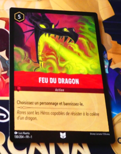 LORCANA TRADING CARD GAME DISNEY CHAPITRE 1 CARTE FEU DU DRAGON 130/204 FR NEUF - Image 1
