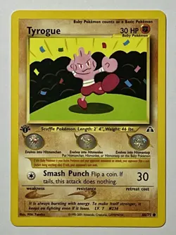 Tyrogue 66/75 (NM/LP) 1st Edition Common Neo Discovery 2002 WOTC Pokemon Card - Image 1