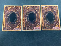 3x Yugioh Playset Millennium-Eyes Restrict JUSH-EN047 Rare 1st Ed Mint - Image 2