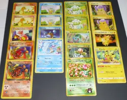 18 Card Lot Vintage Pokemon Shadowless Starters Japanese Unlimited Go Series Gym - Image 1