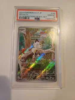 PSA 10 Meowth AR 192/SV-P Pokemon Card Starter Deck Generations Promo Japanese - Image 1