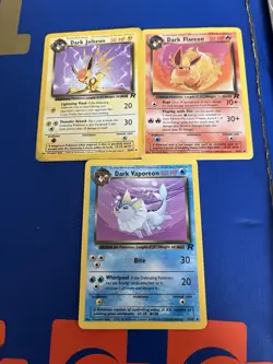 Dark Flareon Jolteon Vaporeon Team Rocket 1999-2000 Non-Holo Pokemon Cards - Image 1