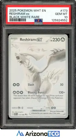 Pokemon 2025 Reshiram ex 173/086 Black White Rare White Flare GEM MINT PSA 10 - Image 1