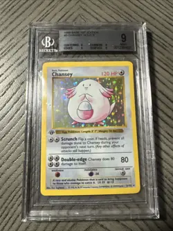 Pokemon 1999 1st Edition Chansey Base Set #3/132 Holo BGS 9 - Image 1