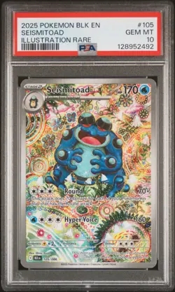 2025 POKEMON BLK EN-BLACK BOLT #105 SEISMITOAD ILLUSTRATION RARE PSA 10 - Image 1