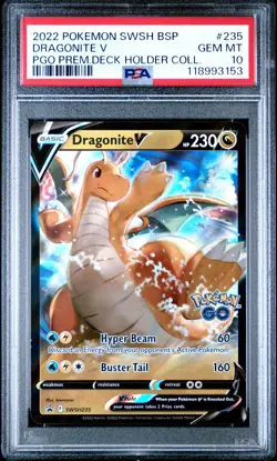 2022 POKEMON SWSH BLACK STAR PROMO #235 DRAGONITE V PSA 10 - Image 1