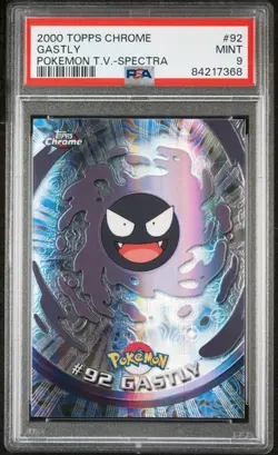 2000 TOPPS CHROME POKEMON T.V. SPECTRA #92 GASTLY PSA 9 - Image 1