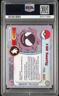 2000 TOPPS CHROME POKEMON T.V. SPECTRA #92 GASTLY PSA 9 - Image 2