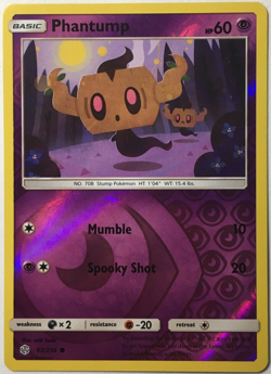 POKEMON PHANTUMP 93/236 COSMIC ECLIPSE COMMON REVERSE HOLO NEAR MINT - Image 1